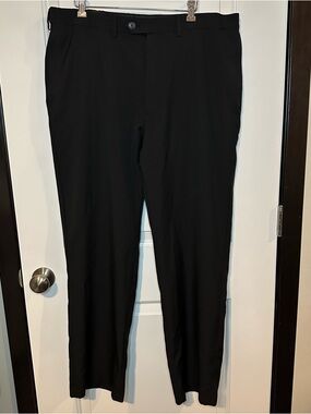Haggar E-CLO Stria Black Classic Fit Dress Pants | Men’s 38x32